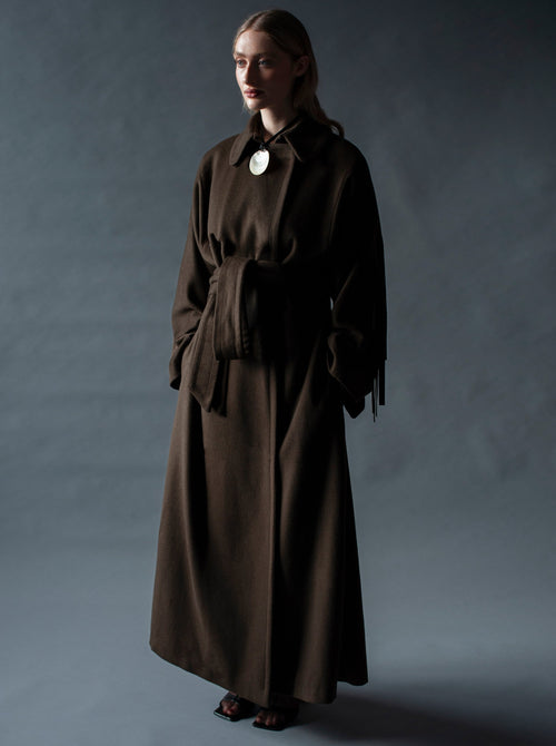 Relaxed wool trench coat